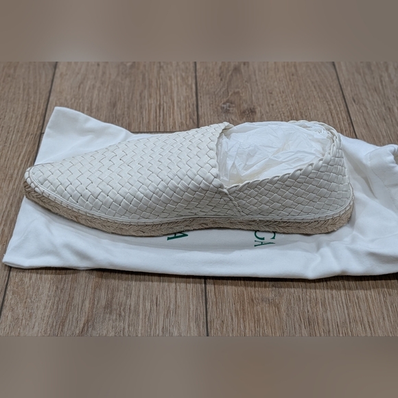 $1295 Mens BOTTEGA VENETA Intrecciato Leather Espadrilles White 45 US 12 - Picture 4 of 10